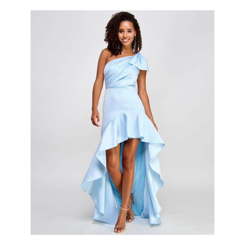 CITY STUDIO Womens Dress Light Blue Sleeveless Bow Asymmetric Hem Juniors 5\6